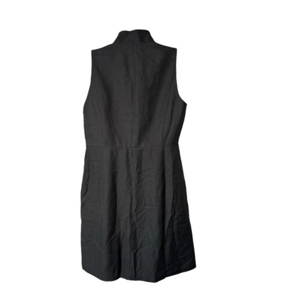 Tuckernuck NEW Black Leighton Linen Sleeveless Button Down Mini Dress Size XS - Picture 7 of 8